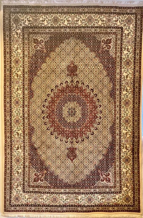 Persian Mud Pure wool pile silk highlights hand knotted 300cm x 200cm