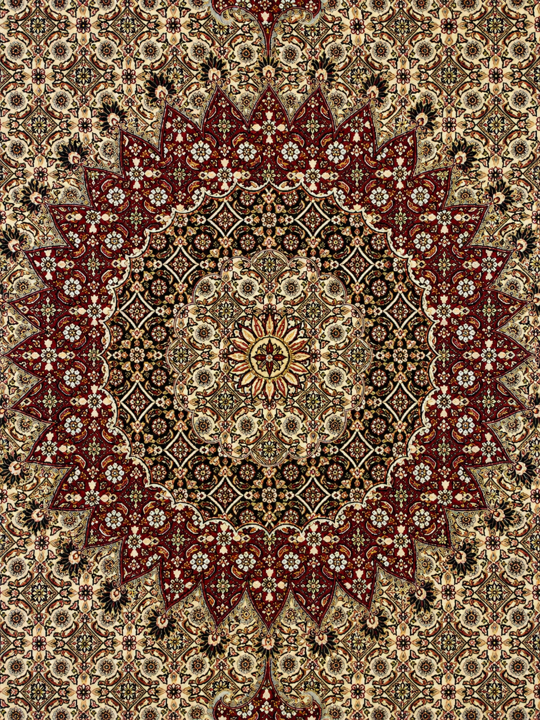 Persian Mud Pure wool pile silk highlights hand knotted 300cm x 200cm
