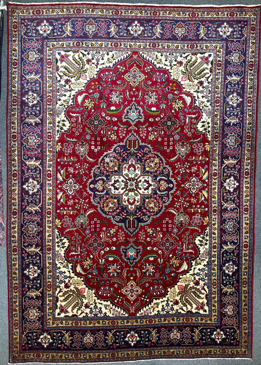 Persian Tabriz Hand Knotted Wool pile rug from Iran