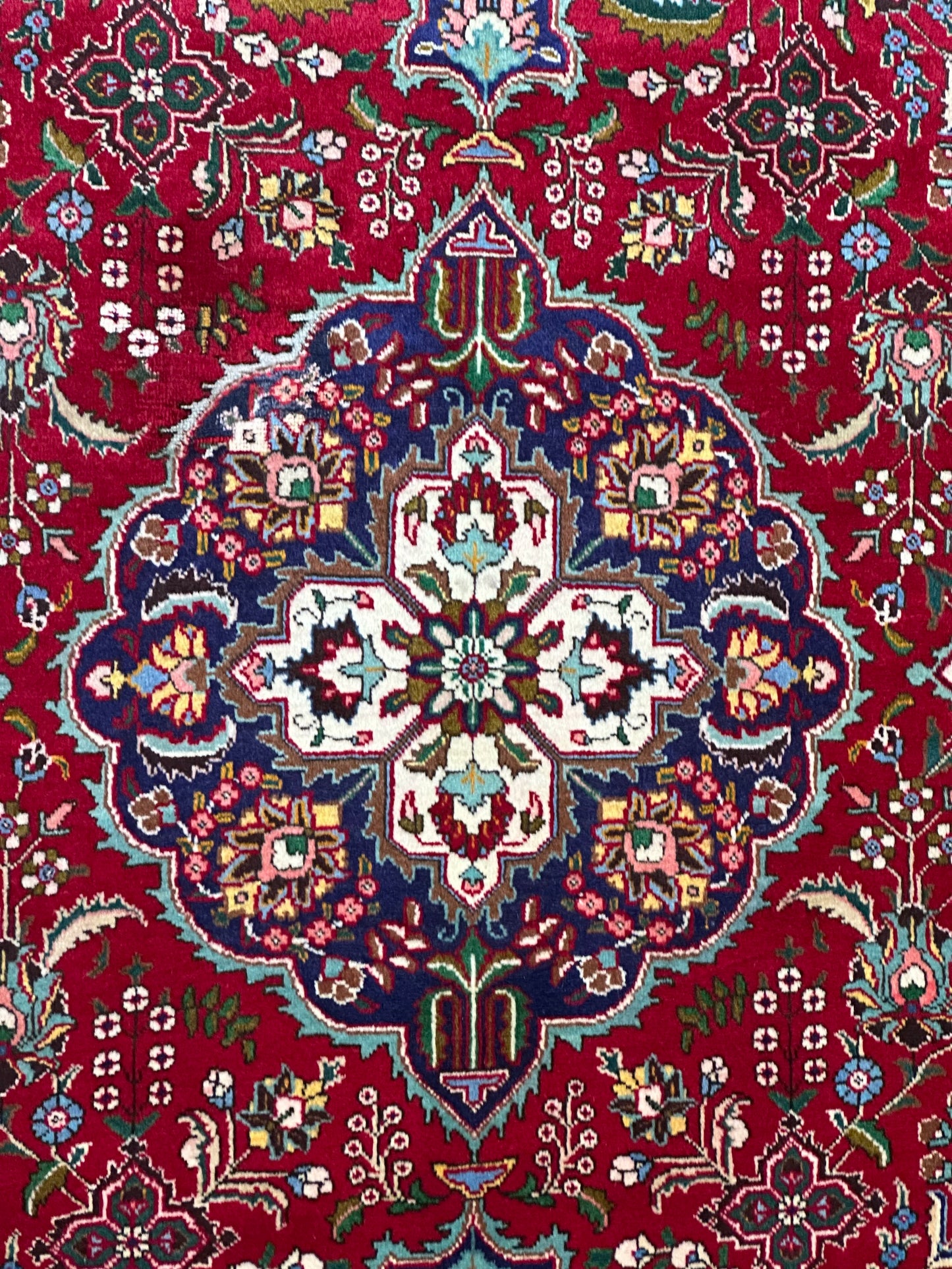 Persian Tabriz Hand Knotted Wool pile rug from Iran