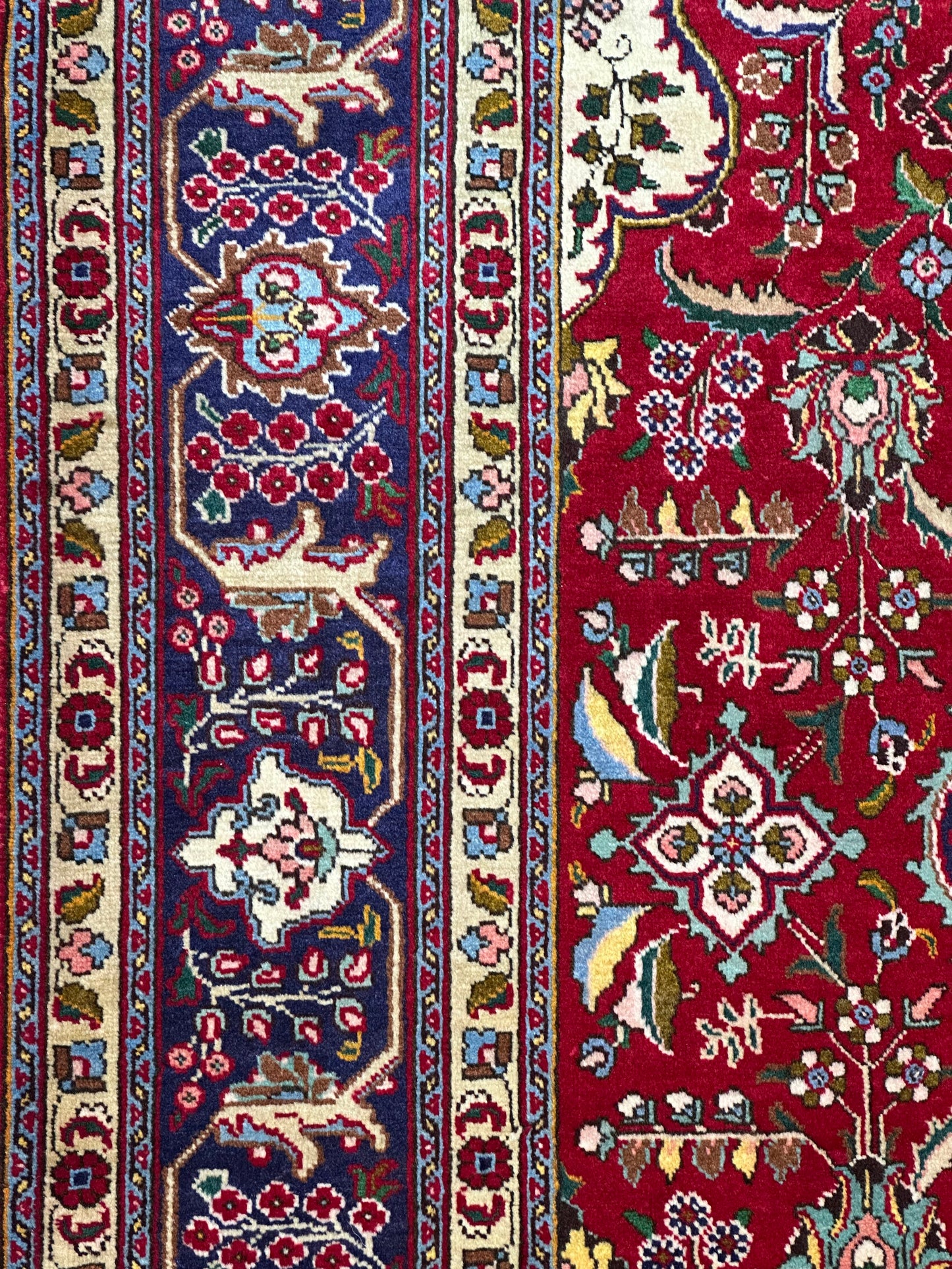 Persian Tabriz Hand Knotted Wool pile rug from Iran