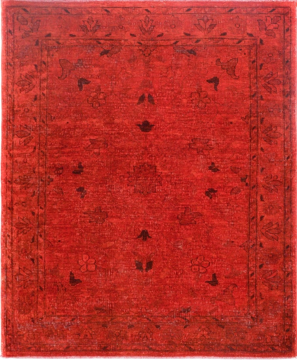 Vintage Pure wool pile 188cm × 155cm Kashan Persian Hand Knotted Pure wool pile rug