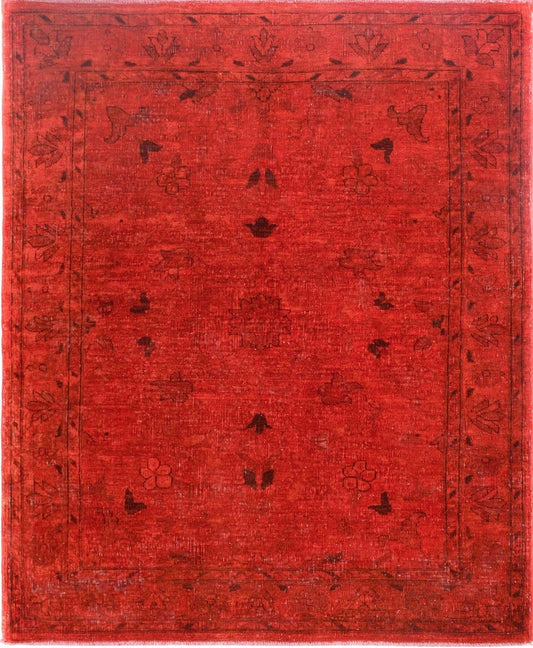 Vintage Pure wool pile 188cm × 155cm Kashan Persian Hand Knotted Pure wool pile rug