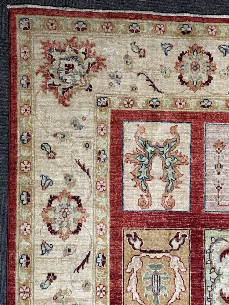 Afghan Chob Rang Garden Design 100% Natural dye Pure wool pile Hand Knotted