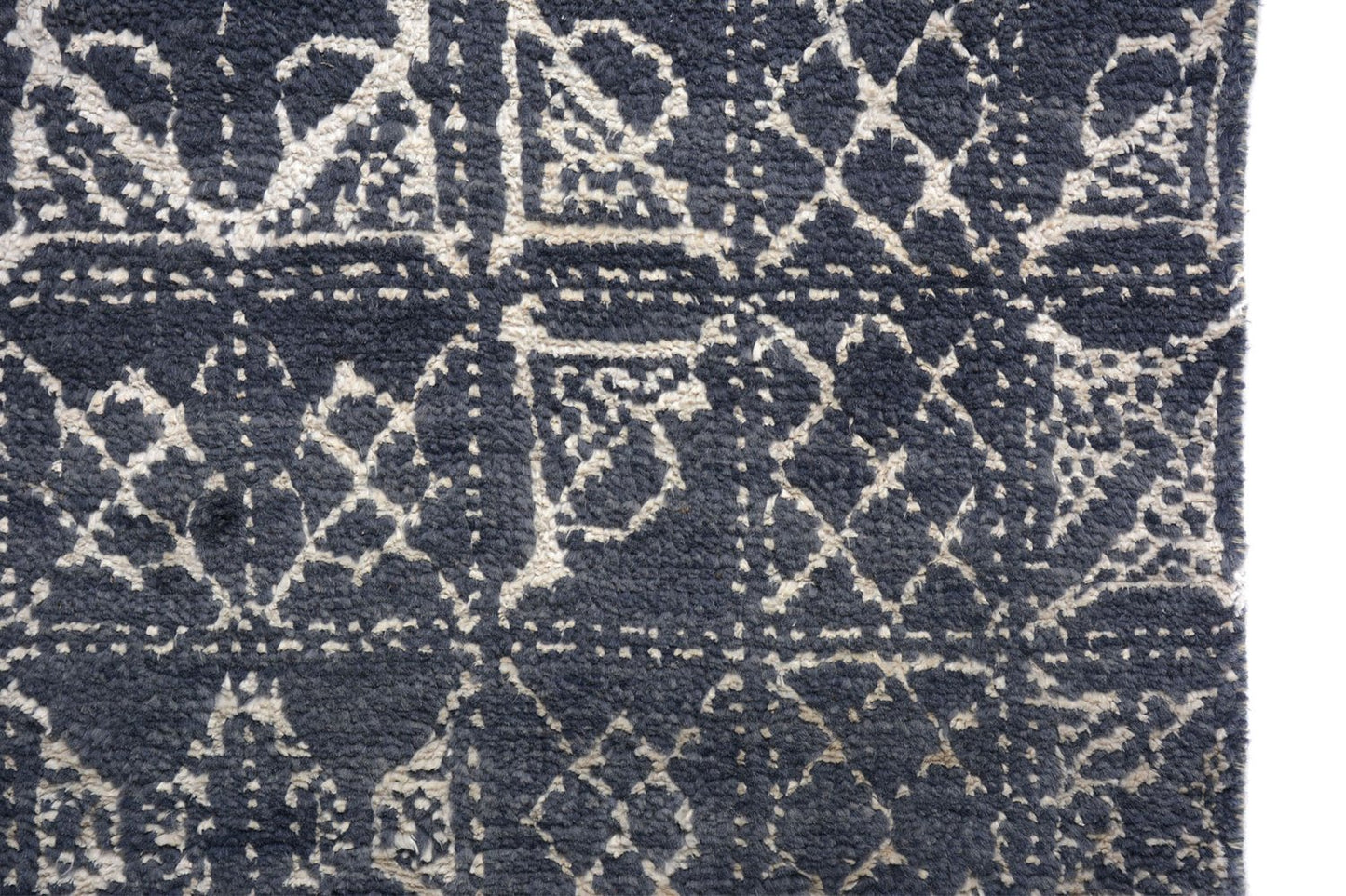 Moroccan Runner Rug pure wool pile hand knotted 274cm x 78cm