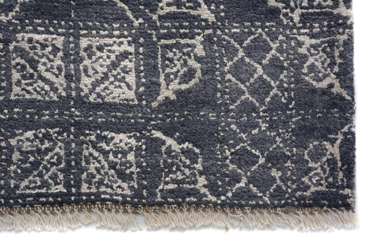 Moroccan Runner Rug pure wool pile hand knotted 274cm x 78cm