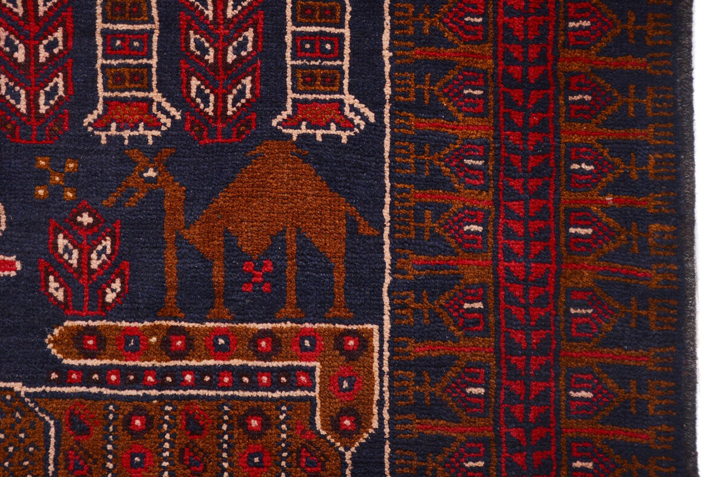 178cm x 120cm Afghan Baluchi pure wool pile rug hand knotted area rug