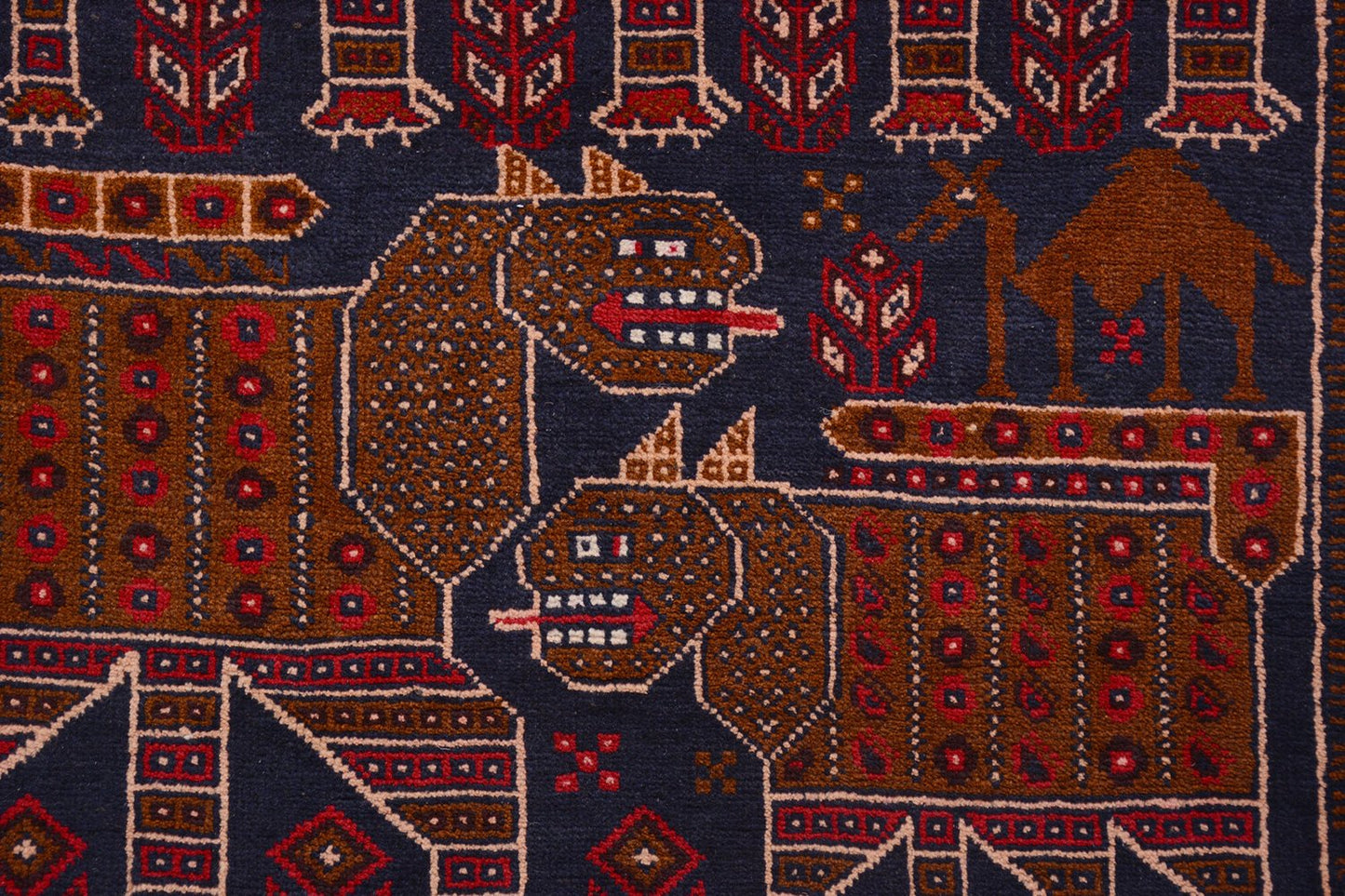 178cm x 120cm Afghan Baluchi pure wool pile rug hand knotted area rug
