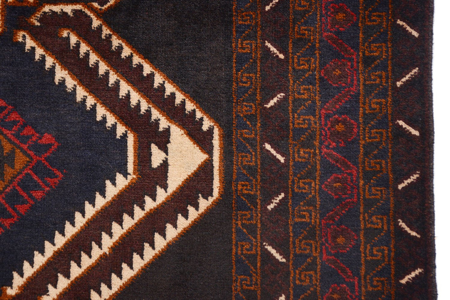 Afghan Baluchi rug pure wool pile hand knotted area rug 208cm x 118cm