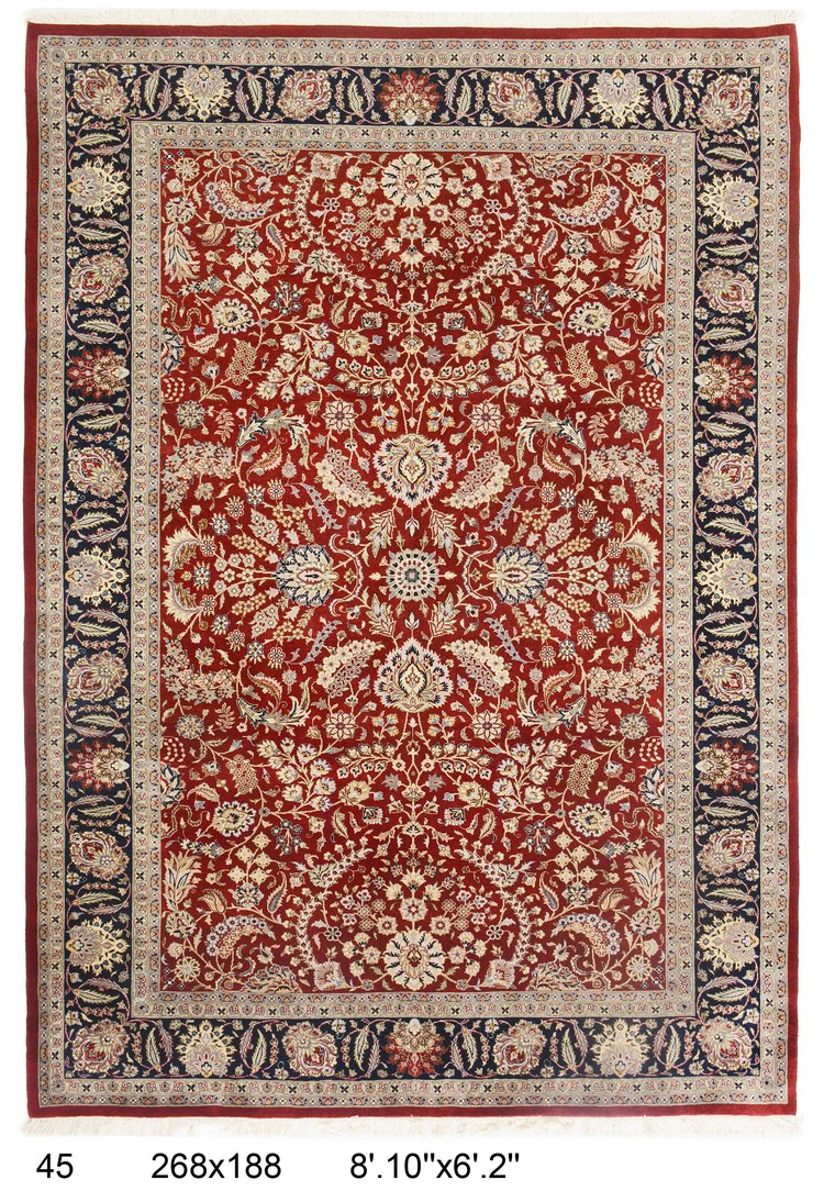 268cm x 188cm Kashmiri rug Hand Knotted Pure wool pile area rug