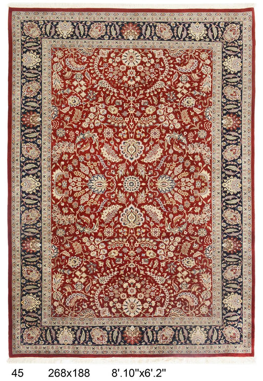 268cm x 188cm Kashmiri rug Hand Knotted Pure wool pile area rug