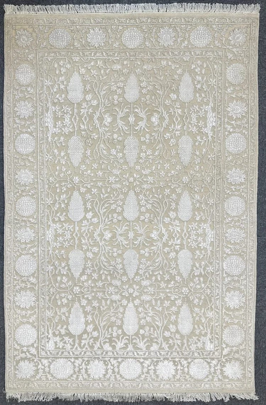 Hand Knotted Silk And wool Indian Rug